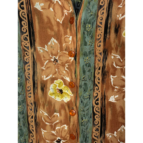 Vintage Rayon Sleeveless Button up Blouse, Size S - Picture 2 of 6